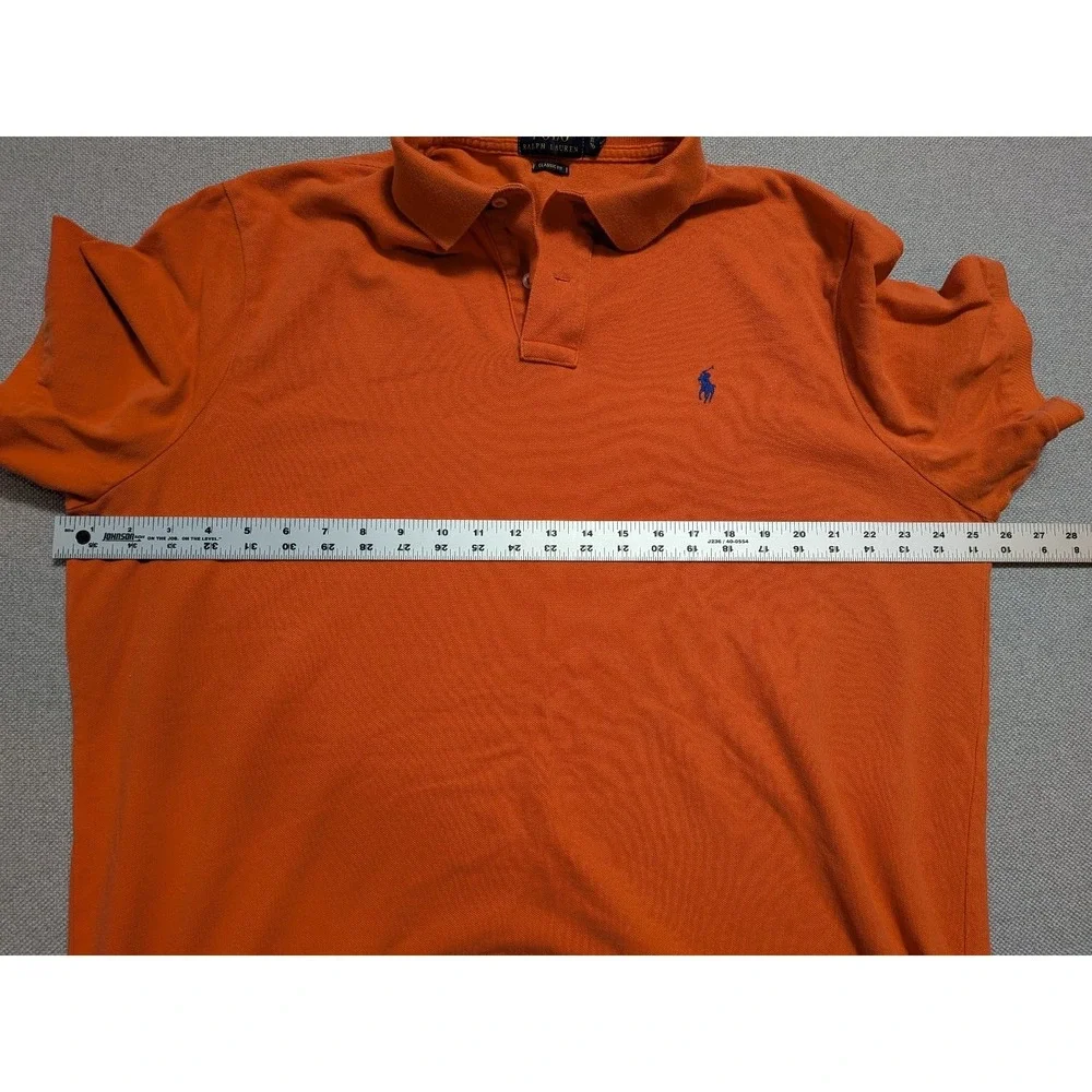 Polo Ralph Lauren Men's Orange XL Cotton Pique Classic Fit Polo Shirt Pony